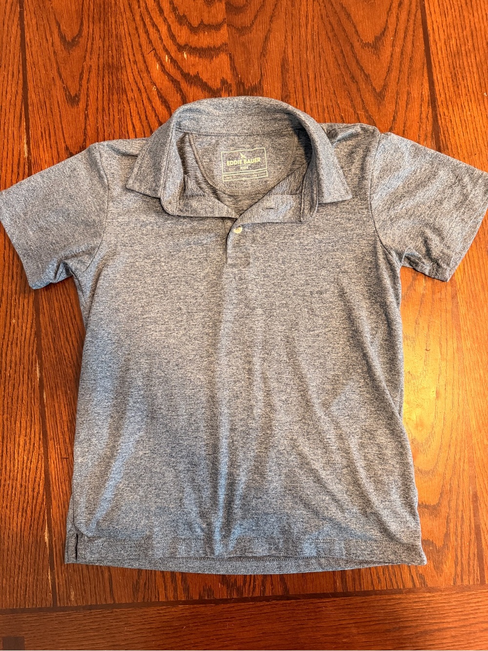 Eddie Bauer Boys Heather Gray-Blue Polo Shirt